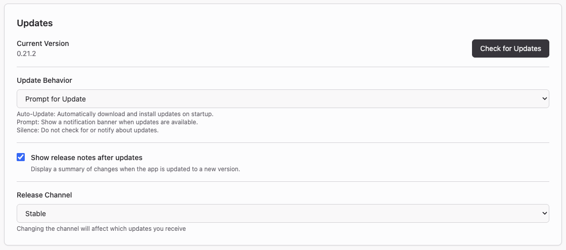 Updates 區塊