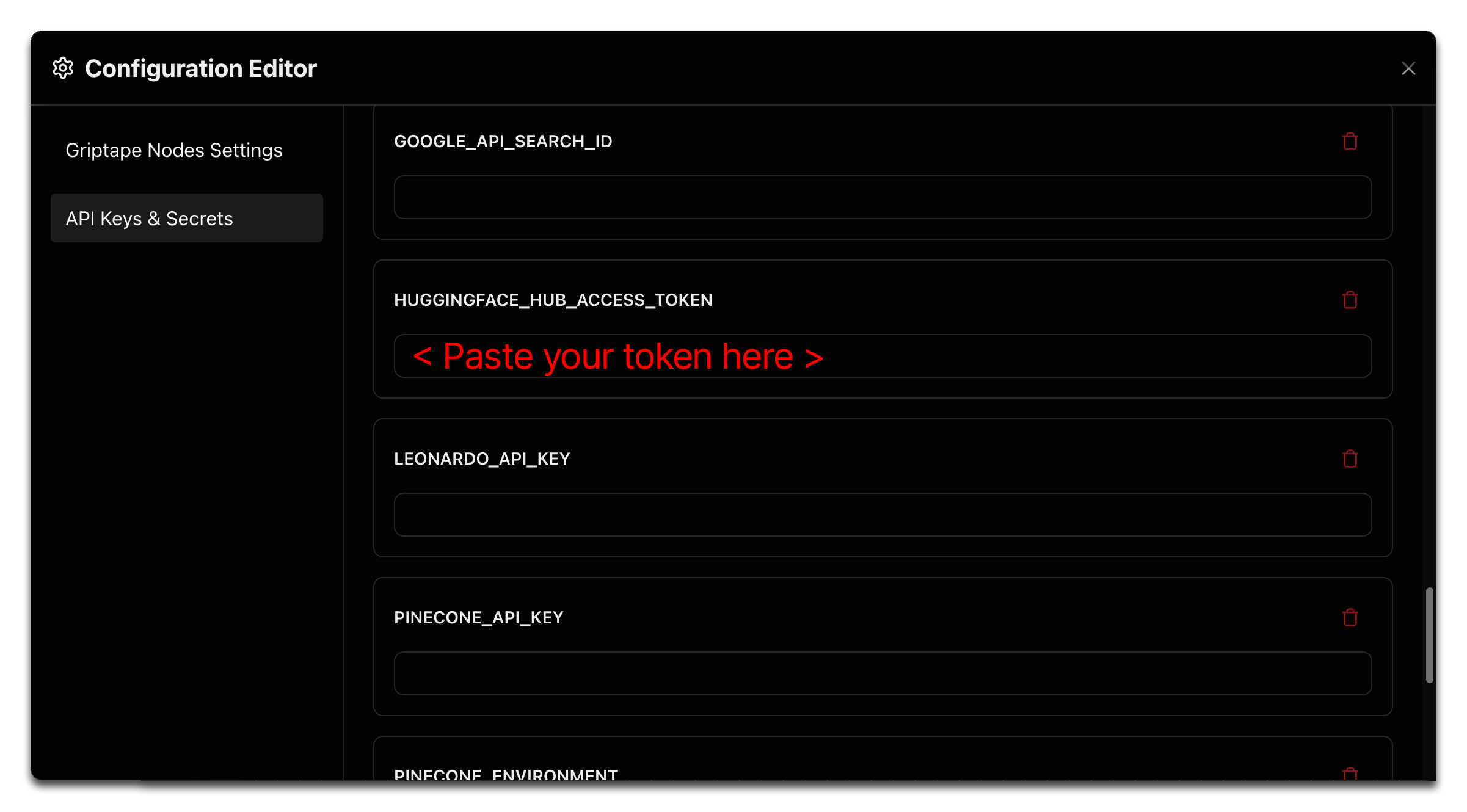Token 組態配置